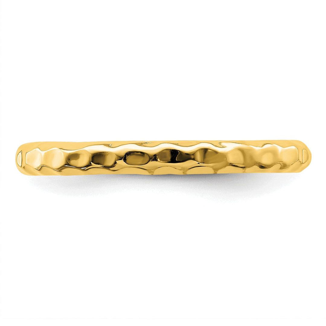Sterling Silver Gold-Plated Hammered Ring