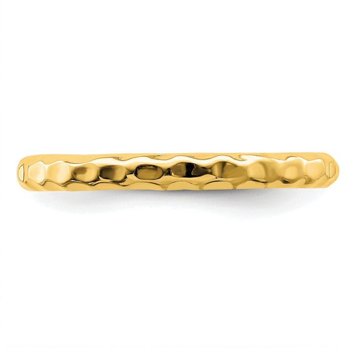 Sterling Silver Gold-Plated Hammered Ring