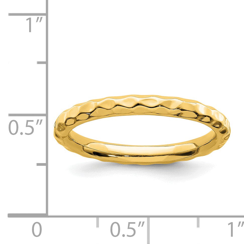 Sterling Silver Gold-Plated Hammered Ring