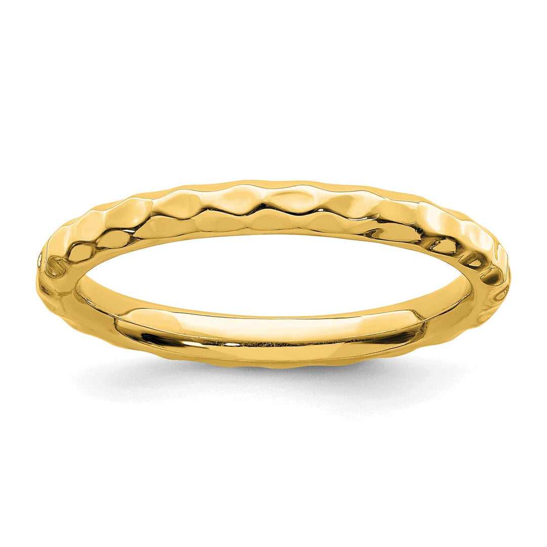 Sterling Silver Gold-Plated Hammered Ring