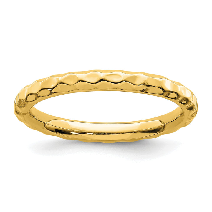 Sterling Silver Gold-Plated Hammered Ring