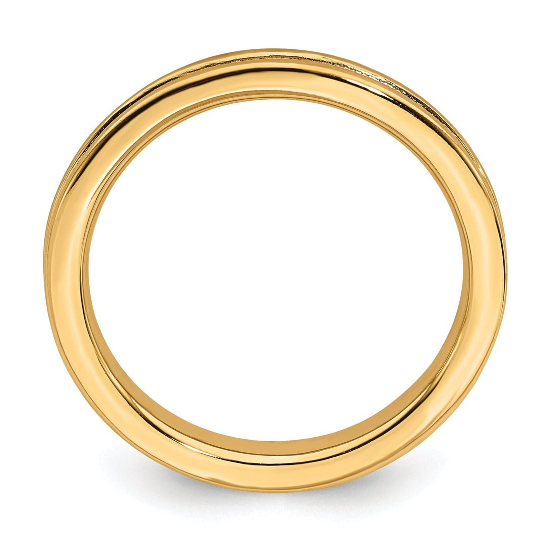 Sterling Silver Gold-Plated Grooved Ring