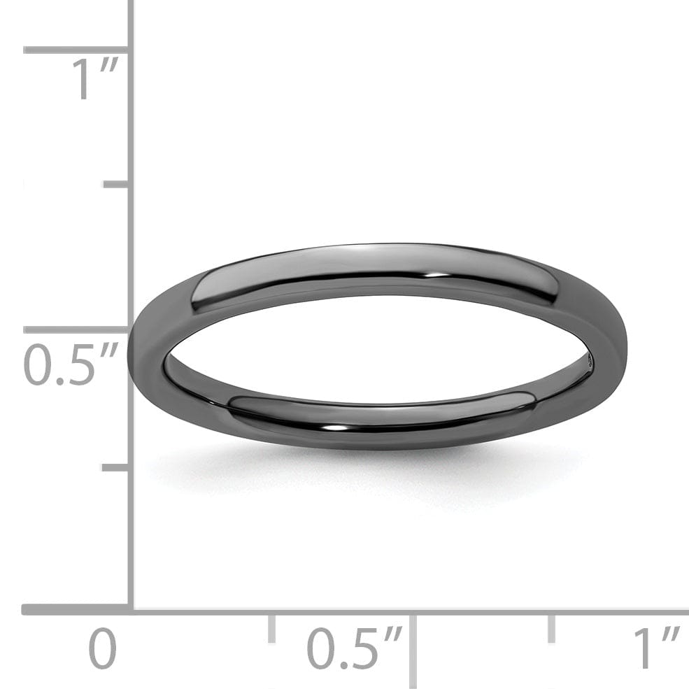 Sterling Silver Black-Plated Polished Ring