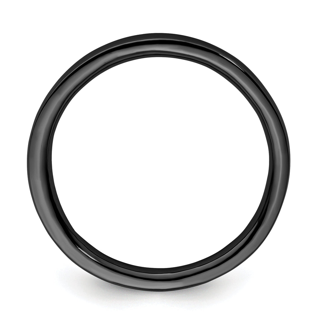 Sterling Silver Black-Plated Polished Ring