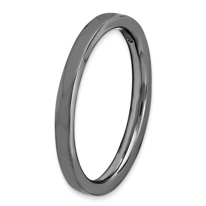 Sterling Silver Black-Plated Polished Ring