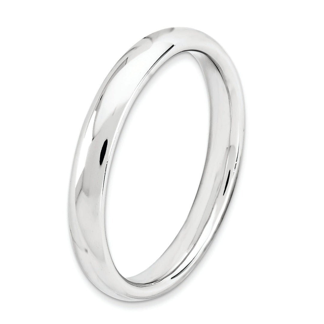 Sterling Silver Rhodium Polished Ring