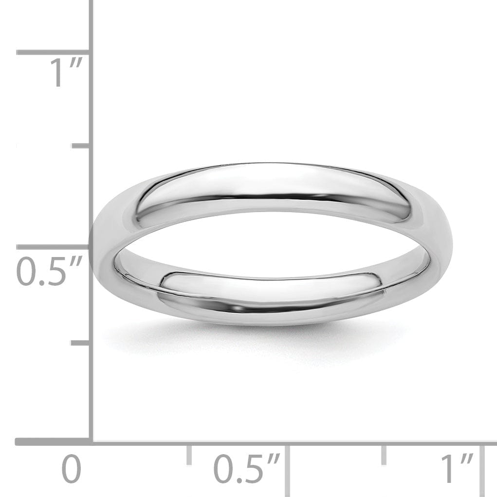 Sterling Silver Rhodium Polished Ring