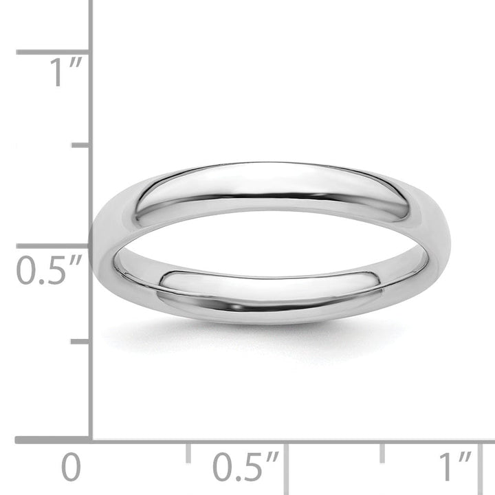 Sterling Silver Rhodium Polished Ring