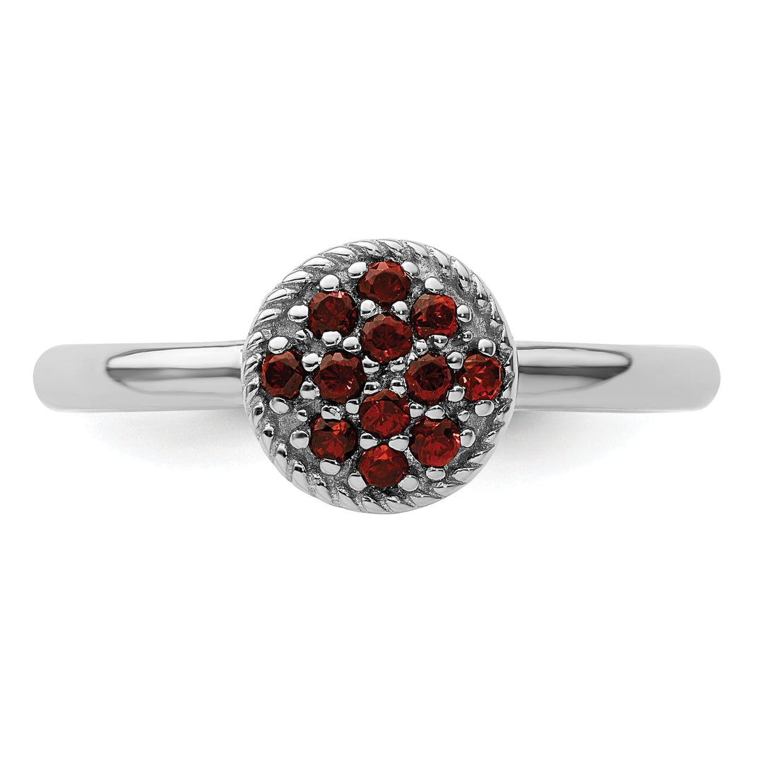 Sterling Silver Stackable Expressions Garnet Ring