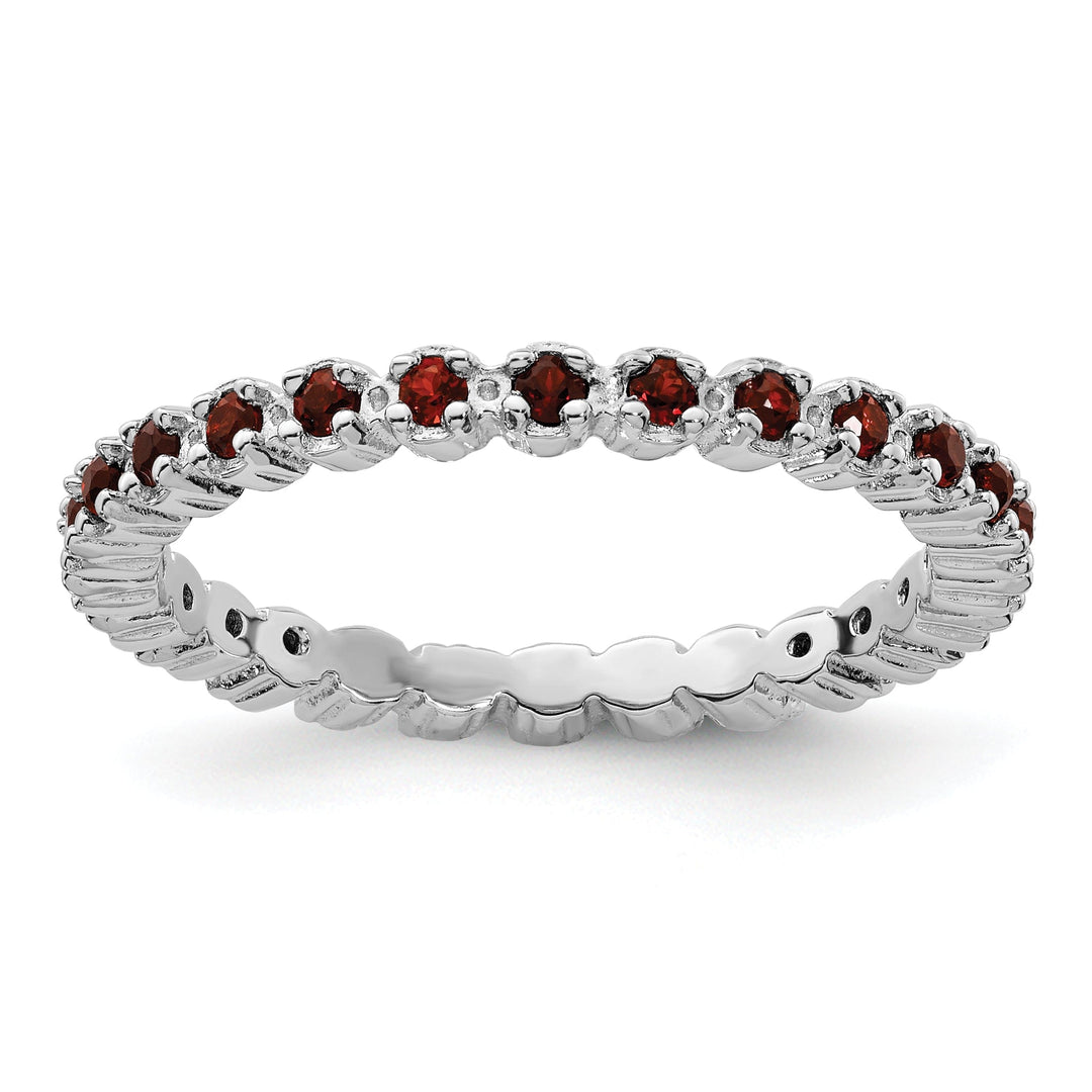 Sterling Silver Stackable Expressions Garnet Ring