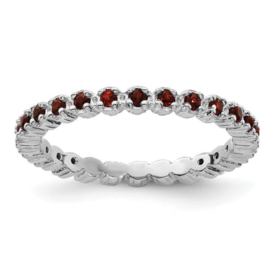 Sterling Silver Stackable Expressions Garnet Ring at $ 53.28 only from Jewelryshopping.com