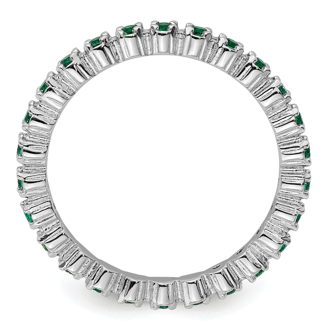 Sterling Silver Stackable Expressions Emerald Ring