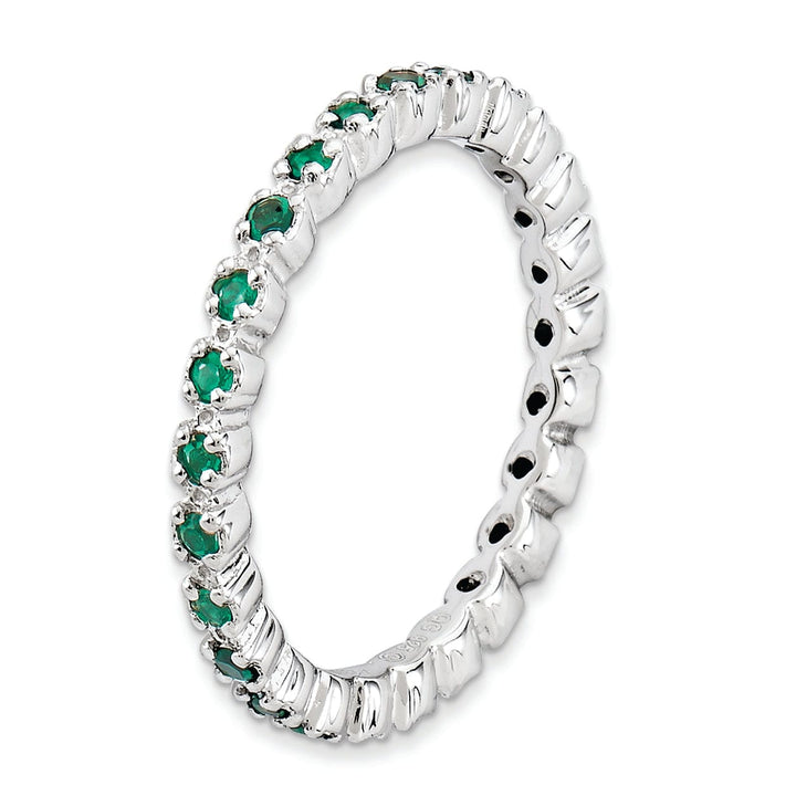 Sterling Silver Stackable Expressions Emerald Ring