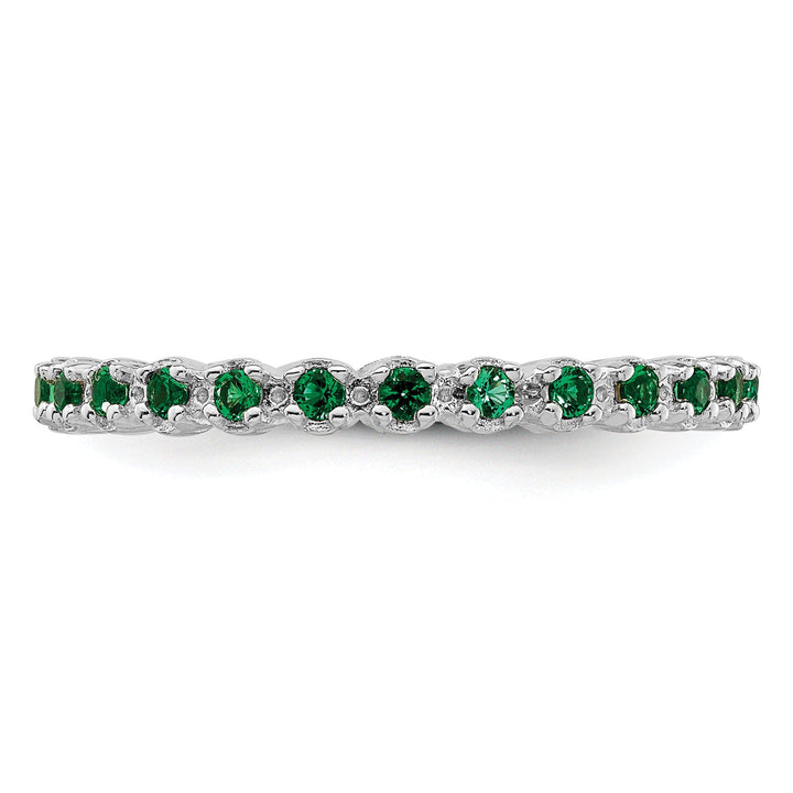 Sterling Silver Stackable Expressions Emerald Ring