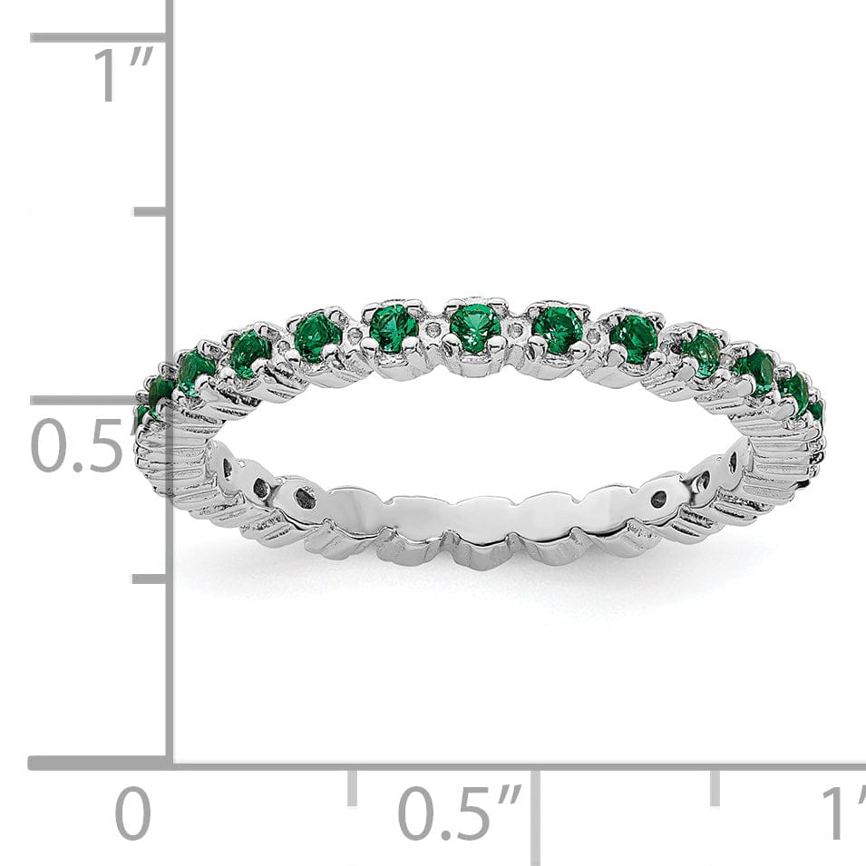 Sterling Silver Stackable Expressions Emerald Ring