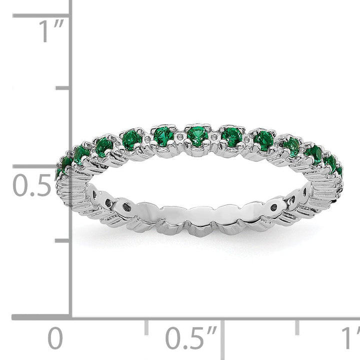 Sterling Silver Stackable Expressions Emerald Ring