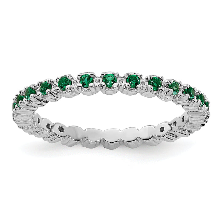 Sterling Silver Stackable Expressions Emerald Ring