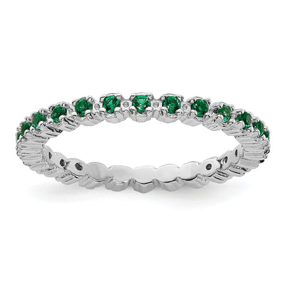 Sterling Silver Stackable Expressions Emerald Ring at $ 84.48 only from Jewelryshopping.com