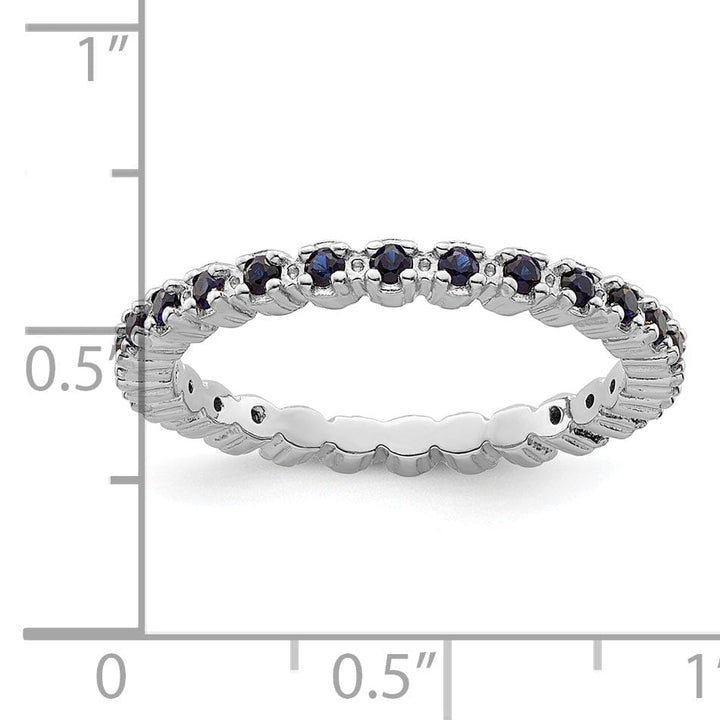 Sterling Silver Created Sapphire Ring