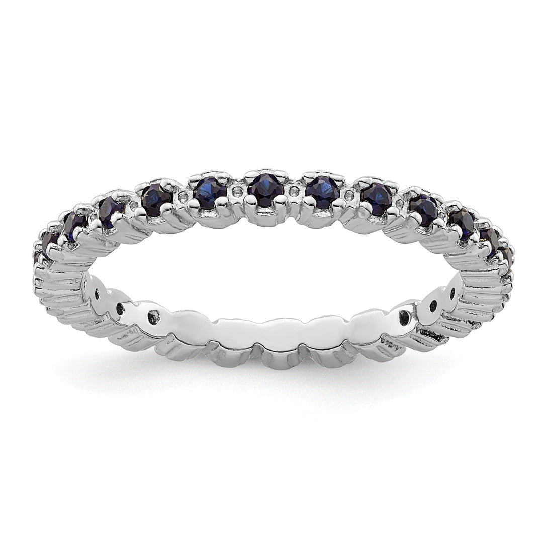 Sterling Silver Created Sapphire Ring