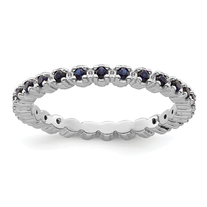 Sterling Silver Created Sapphire Ring