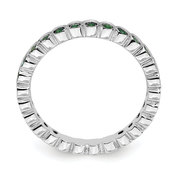 Sterling Silver Stackable Expressions Emerald Ring