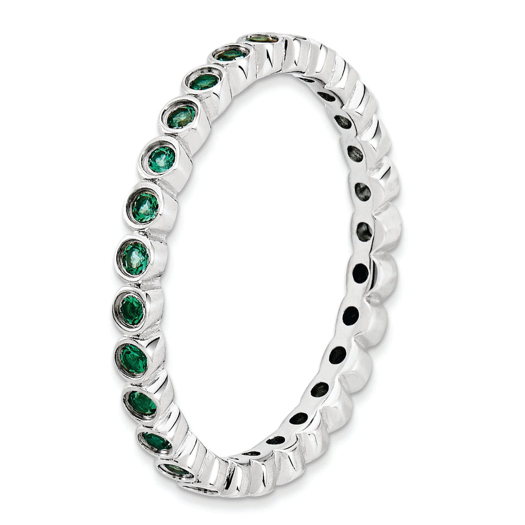 Sterling Silver Stackable Expressions Emerald Ring