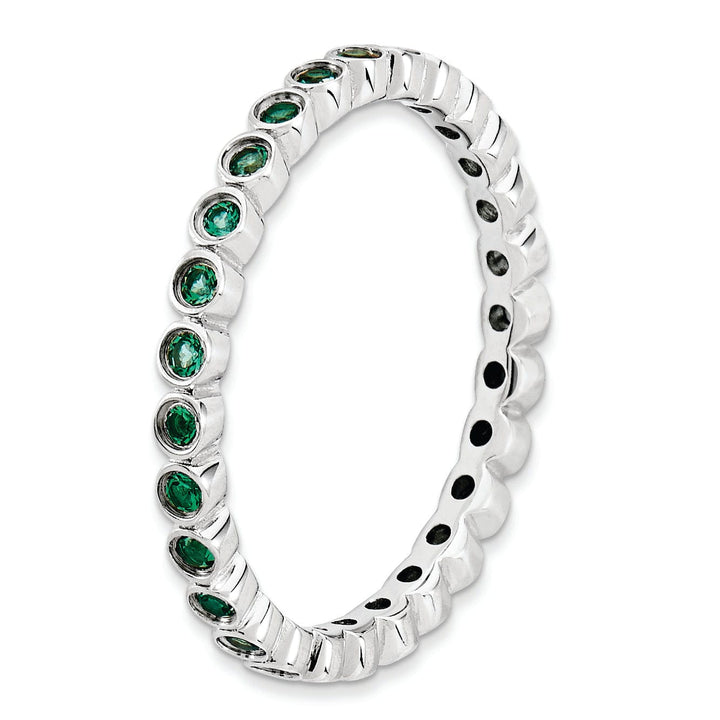 Sterling Silver Stackable Expressions Emerald Ring