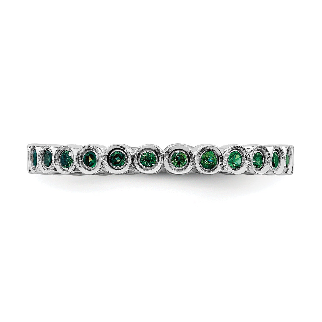 Sterling Silver Stackable Expressions Emerald Ring