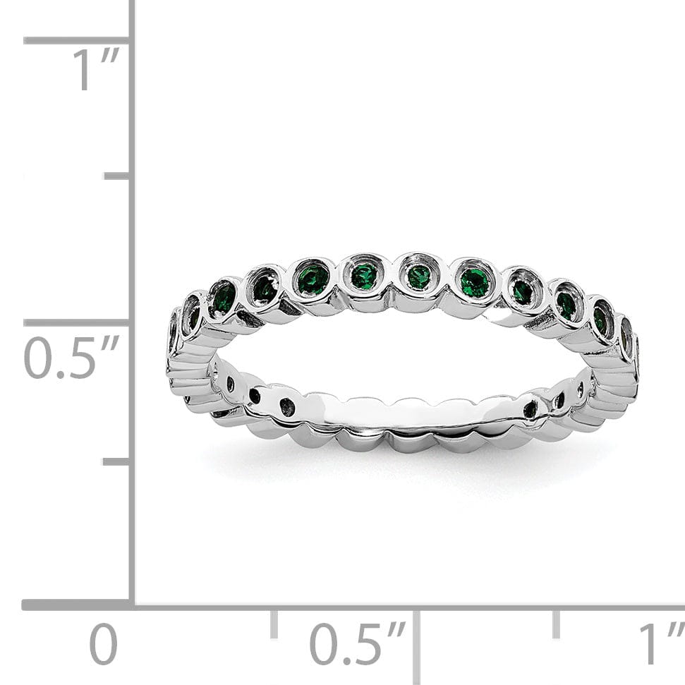 Sterling Silver Stackable Expressions Emerald Ring