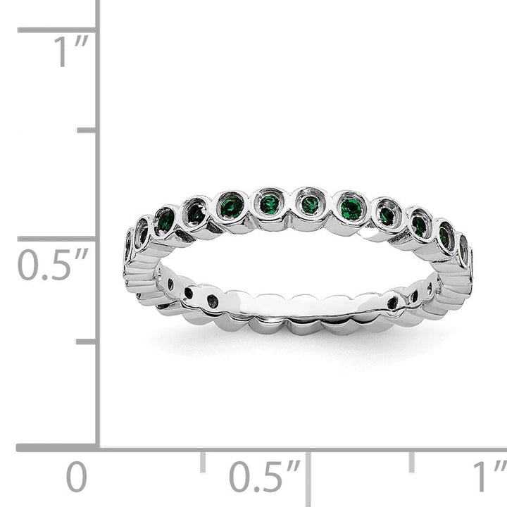 Sterling Silver Stackable Expressions Emerald Ring