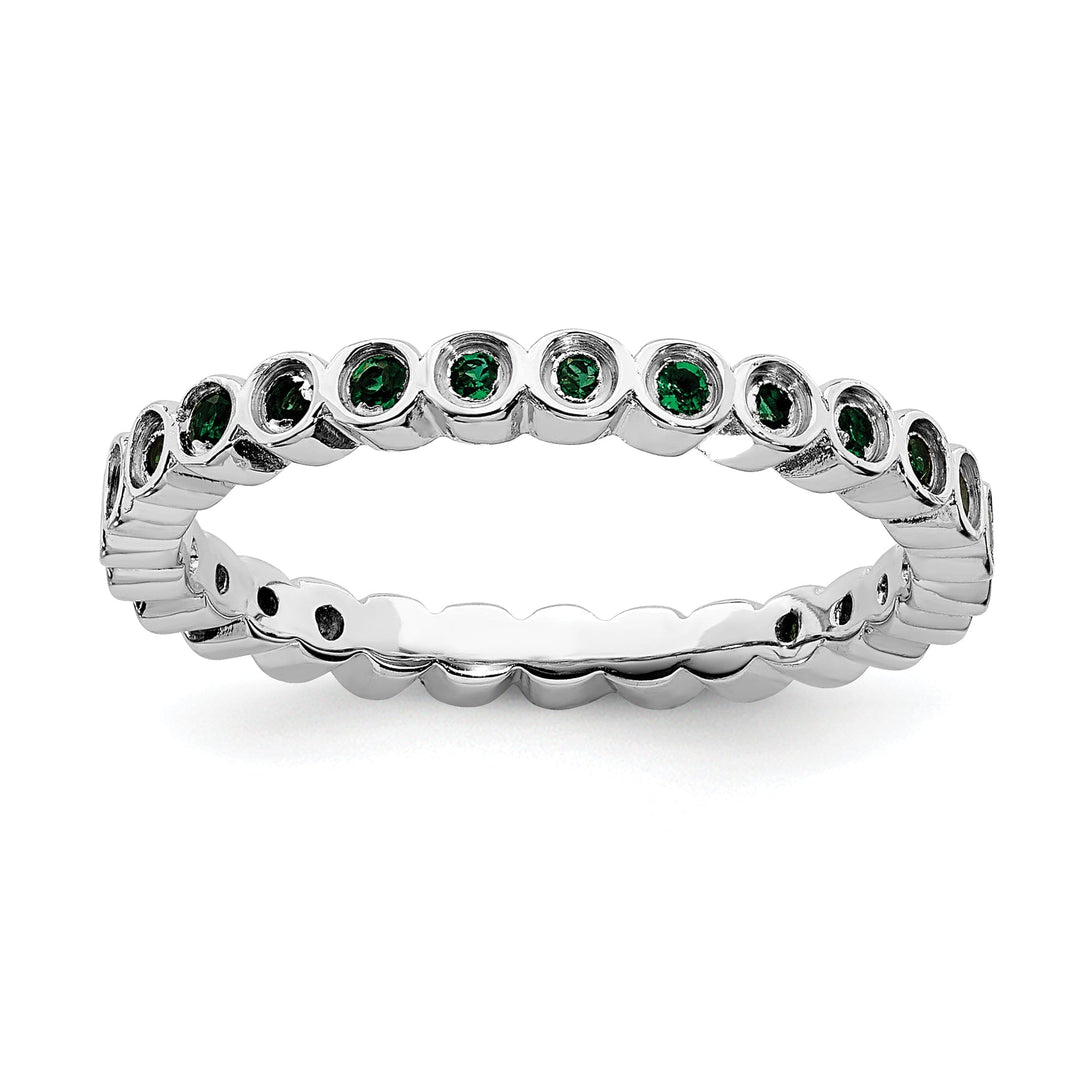 Sterling Silver Stackable Expressions Emerald Ring