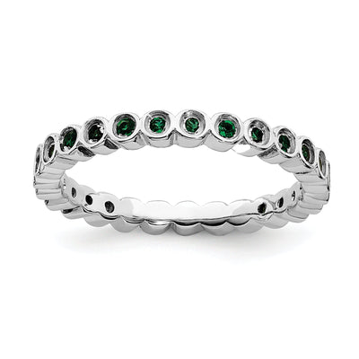 Sterling Silver Stackable Expressions Emerald Ring at $ 89.84 only from Jewelryshopping.com