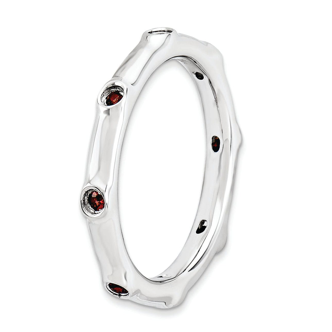 Sterling Silver Stackable Expressions Garnet Ring