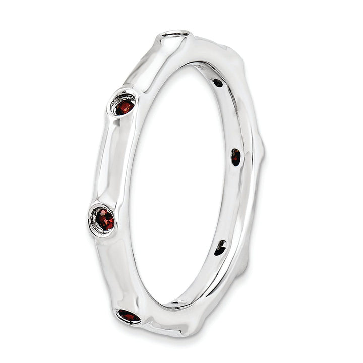 Sterling Silver Stackable Expressions Garnet Ring