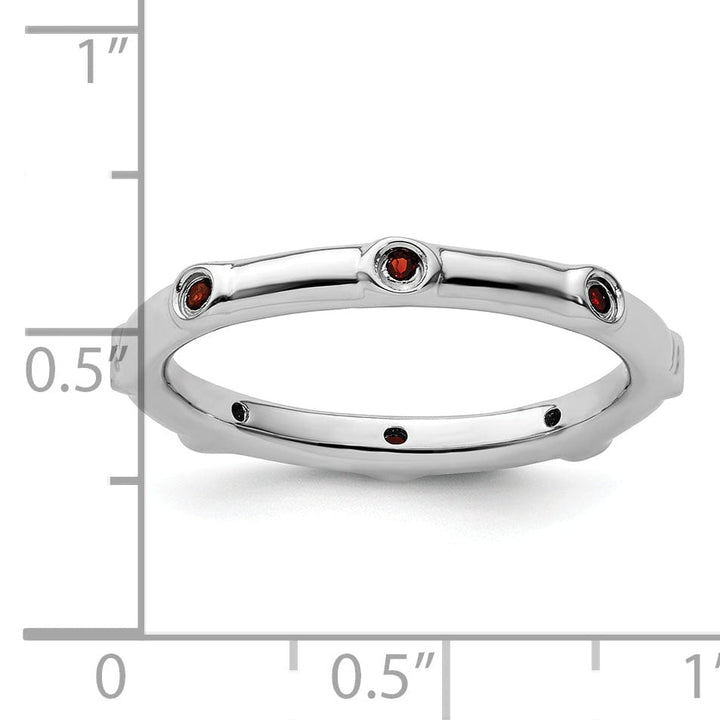 Sterling Silver Stackable Expressions Garnet Ring