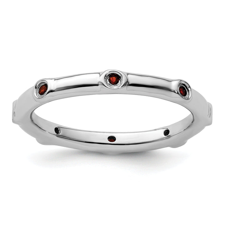 Sterling Silver Stackable Expressions Garnet Ring