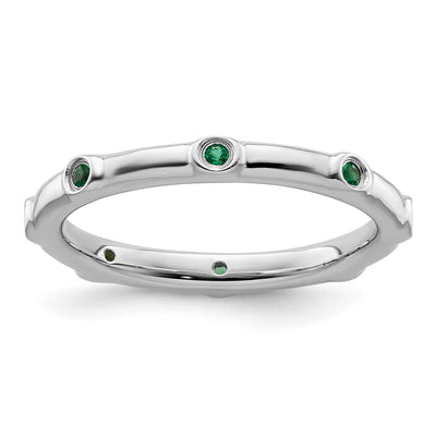 Sterling Silver Stackable Expressions Emerald Ring at $ 46.98 only from Jewelryshopping.com