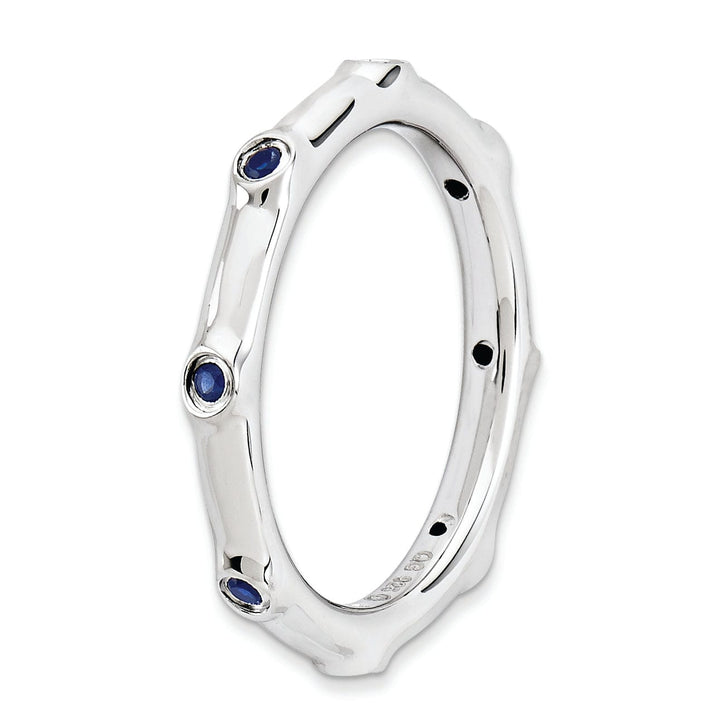 Sterling Silver Created Sapphire Ring