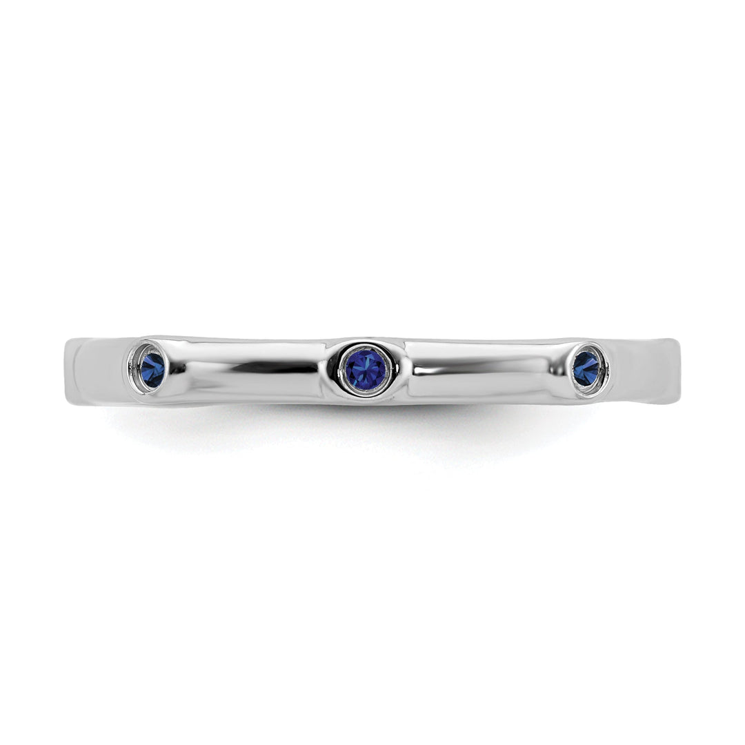 Sterling Silver Created Sapphire Ring