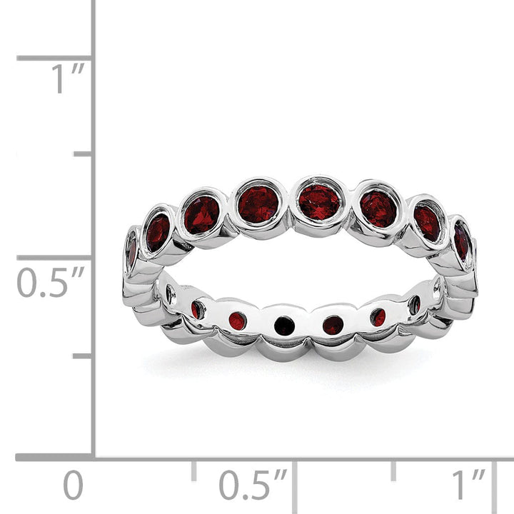 Sterling Silver Stackable Expressions Garnet Ring