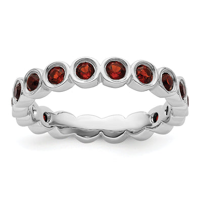 Sterling Silver Stackable Expressions Garnet Ring at $ 66.54 only from Jewelryshopping.com