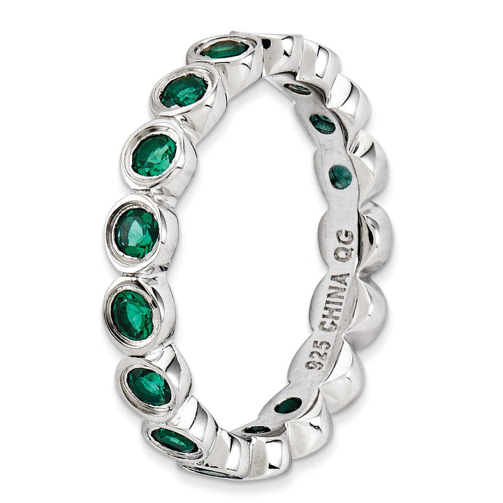 Sterling Silver Stackable Expressions Emerald Ring