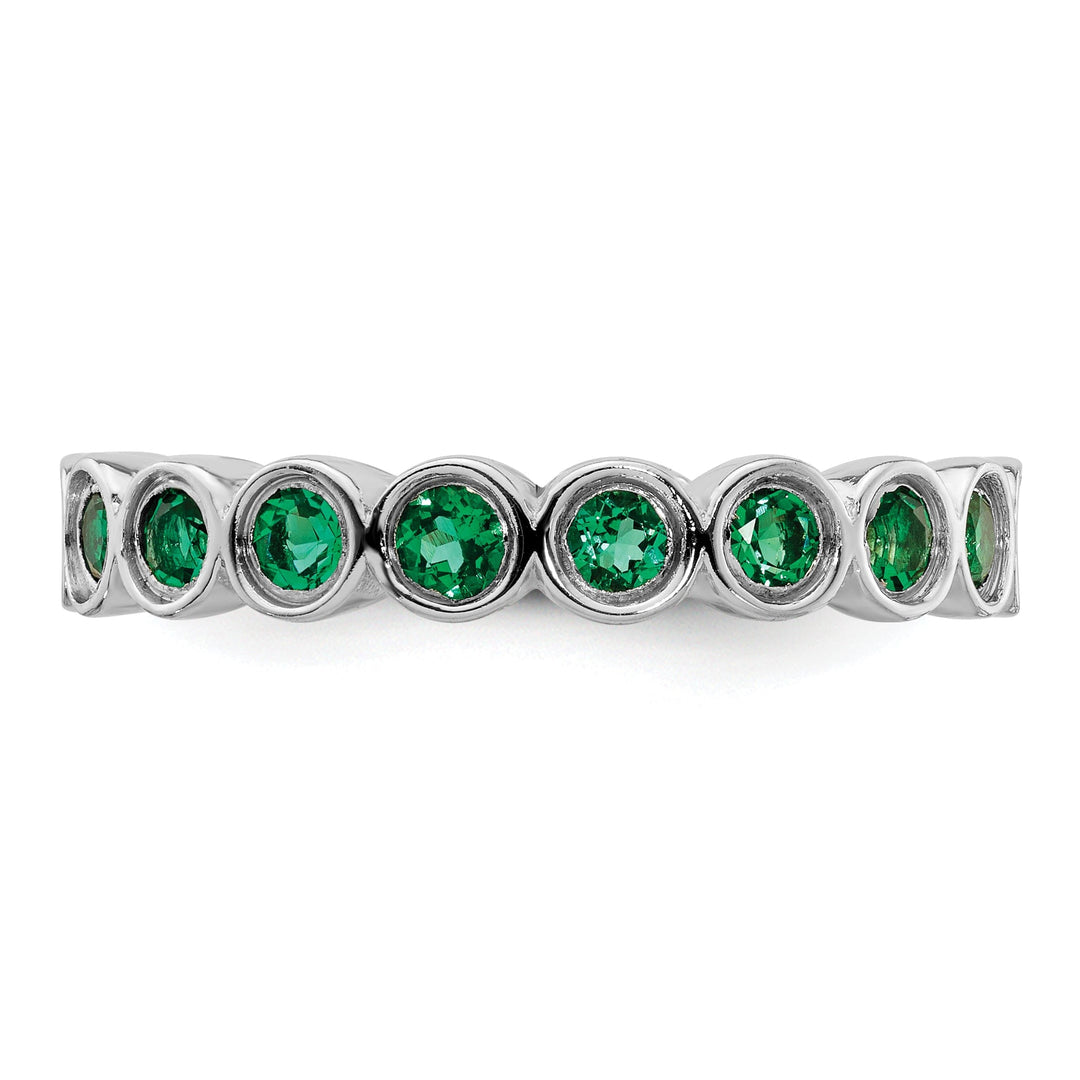 Sterling Silver Stackable Expressions Emerald Ring