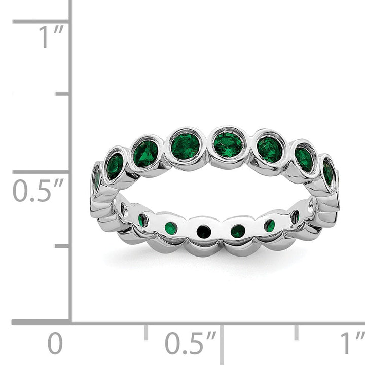 Sterling Silver Stackable Expressions Emerald Ring