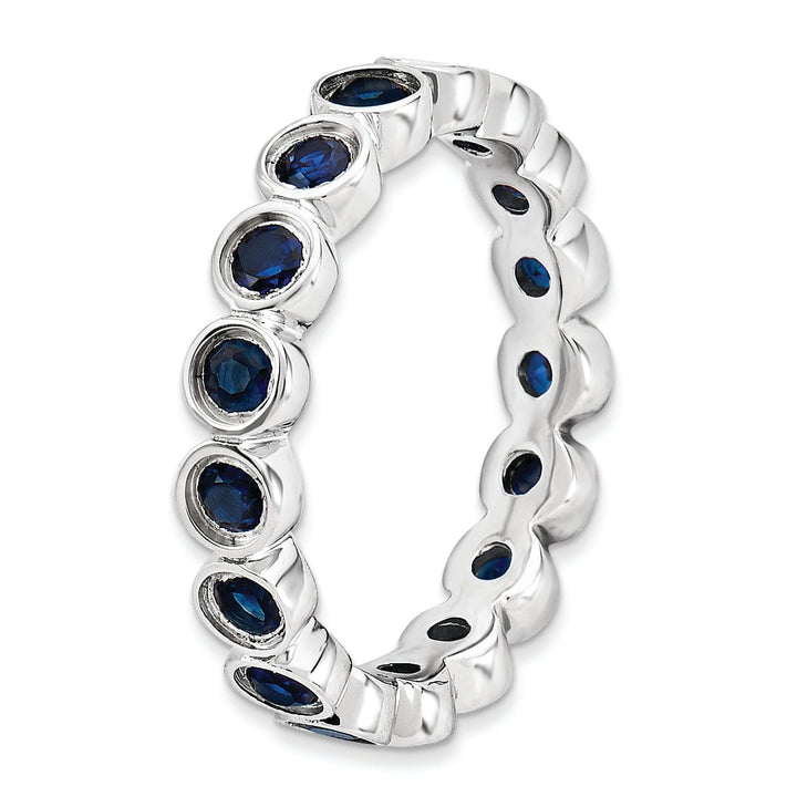 Sterling Silver Created Sapphire Ring
