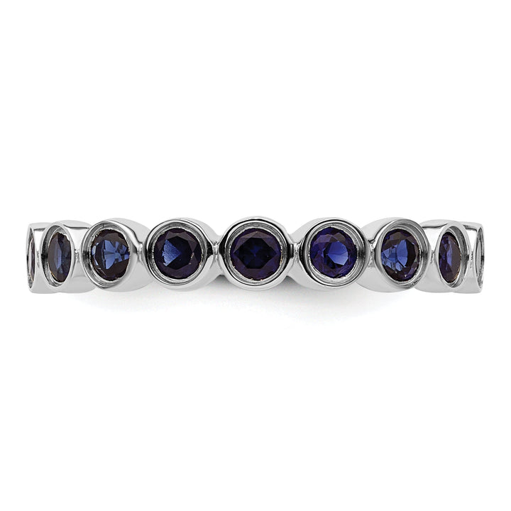 Sterling Silver Created Sapphire Ring