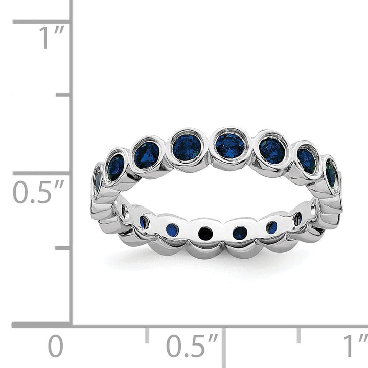 Sterling Silver Created Sapphire Ring