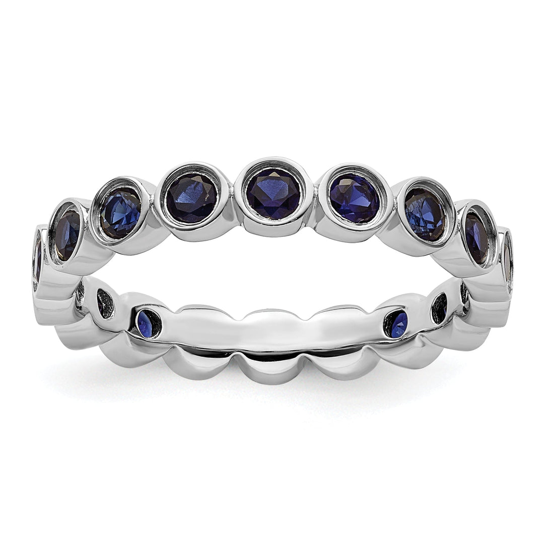 Sterling Silver Created Sapphire Ring