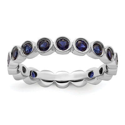 Sterling Silver Created Sapphire Ring at $ 72.86 only from Jewelryshopping.com
